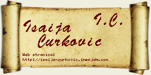 Isaija Ćurković vizit kartica